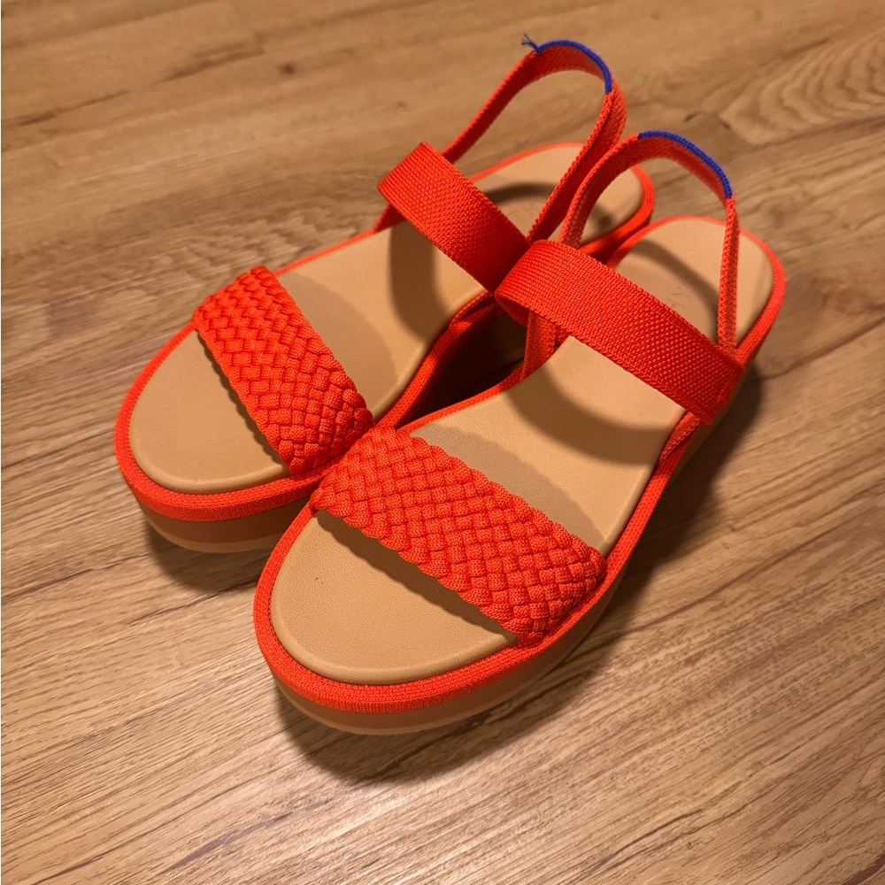 Rothy's Orange Wedge Sandals